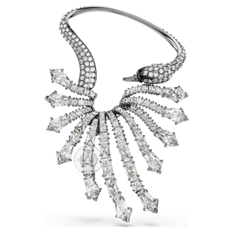 swarovski the vienna collection ear cuff  swan  white  ruthenium plated