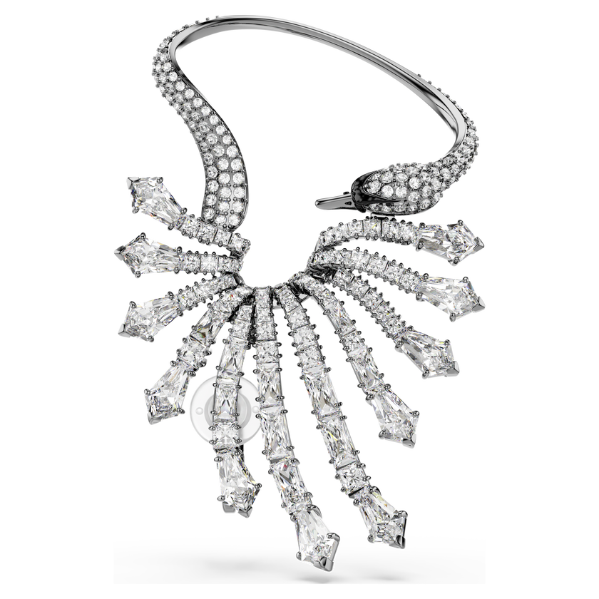 swarovski the vienna collection ear cuff  swan  white  ruthenium plated