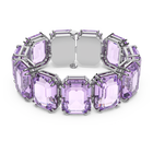 Millenia bracelet, Octagon cut, Purple, Rhodium plated