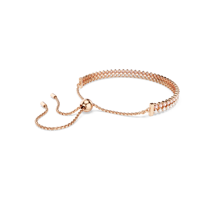 swarovski matrix bracelet  round cut  white  18k rose gold finish