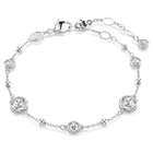 swarovski imber bracelet  round cut  white  rhodium plated