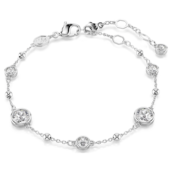 swarovski imber bracelet  round cut  white  rhodium plated