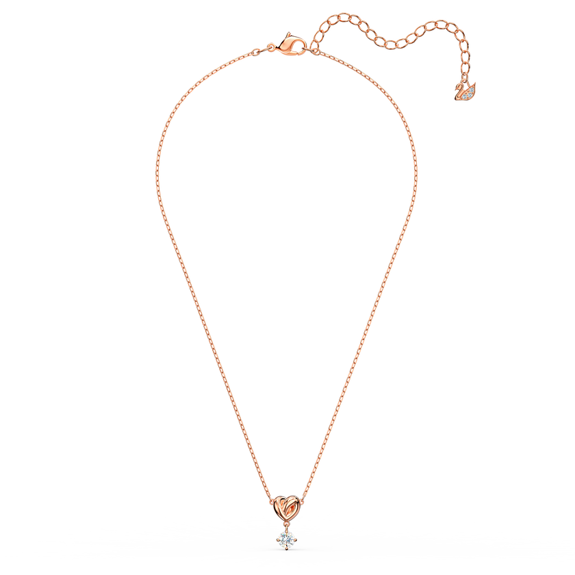 swarovski lifelong heart pendant  white  rose gold tone plated