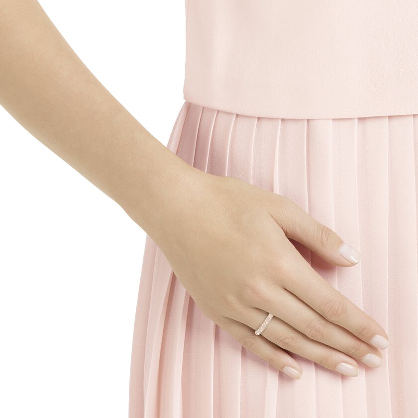 Stone Mini Ring, Pink, Rose Gold Plating