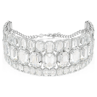 swarovski millenia choker octagon cut white rhodium plated
