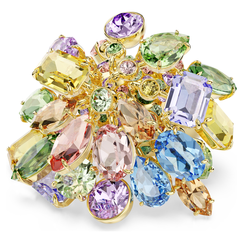 swarovski gema cocktail ring  mixed cuts  multicolored  18k gold finish