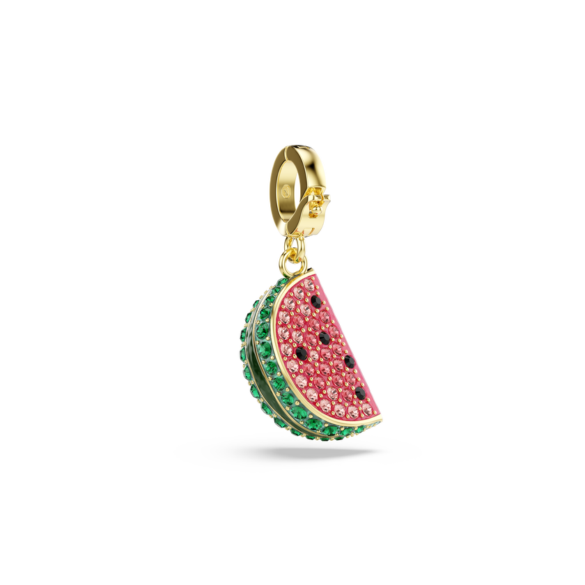 swarovski idyllia charm  mixed cuts  watermelon  multicolored  gold tone plated