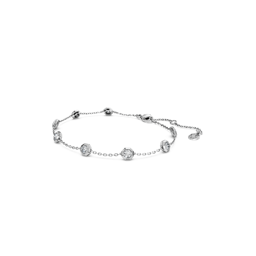 swarovski octagon bracelet  lab grown diamonds 0 8 ct tw  round shape  sterling silver