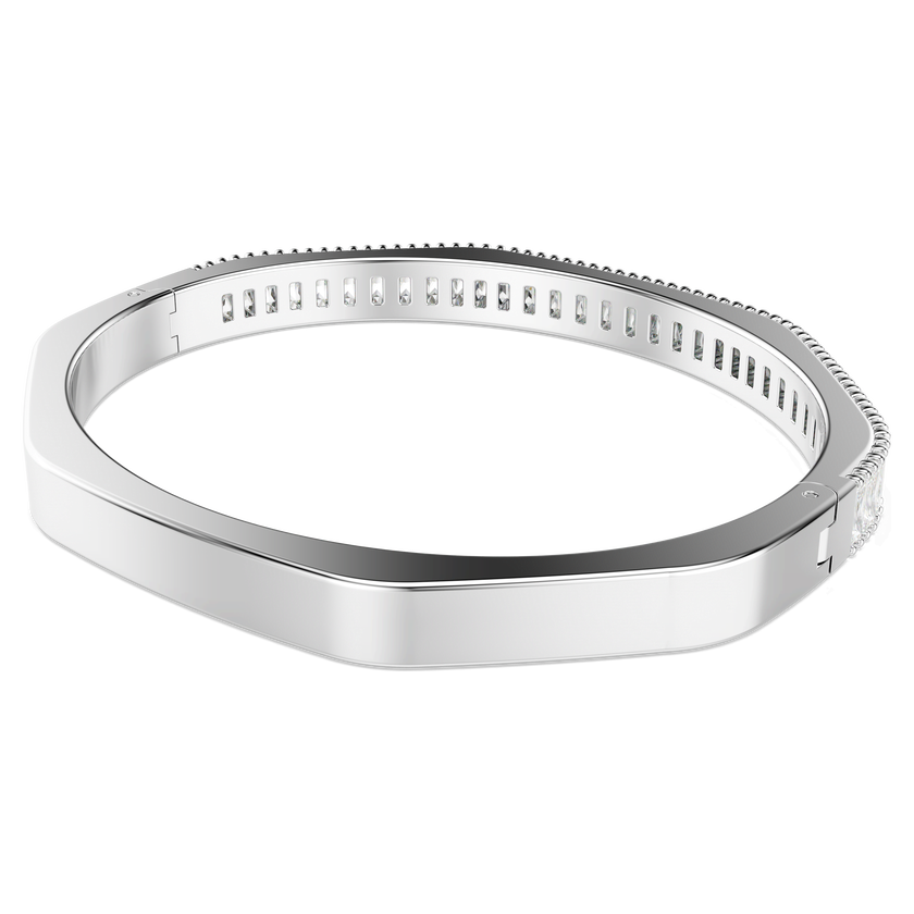 swarovski matrix bangle  baguette cut  white  rhodium plated
