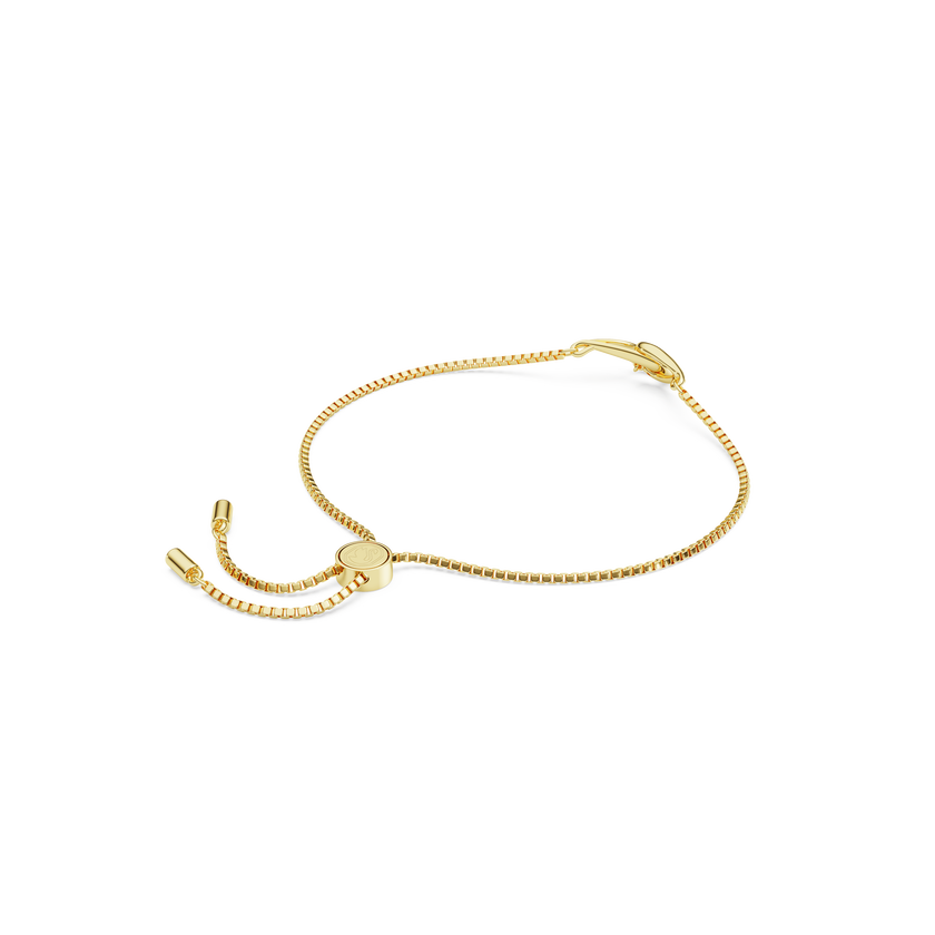 swarovski classica bracelet  round cut  interlocking  white  sterling silver  18k gold finish