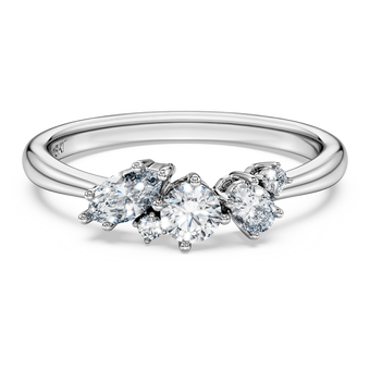 swarovski galaxy ring  lab grown diamonds 0 4 ct tw  mixed shapes  sterling silver