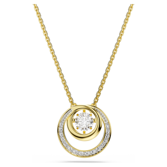 swarovski hyperbola pendant  round cut  white  gold tone plated