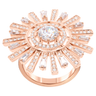 Sunshine Cocktail Ring, White, Rose gold plating
