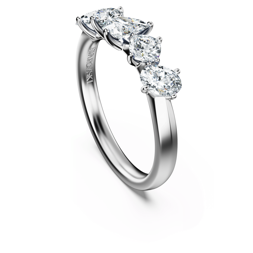 swarovski galaxy ring  lab grown diamonds 1 ct tw  mixed shapes  18k white gold