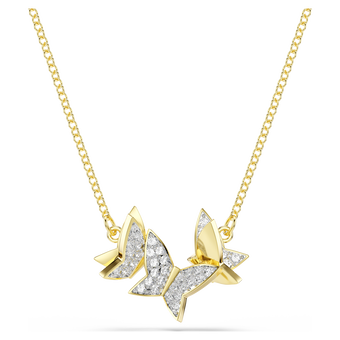 swarovski idyllia lilia necklace  butterfly  white  gold tone plated