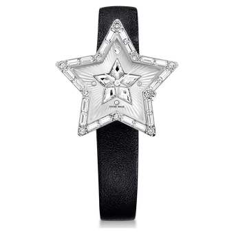 swarovski symbolica star watch swiss made star leather strap white stainless steel