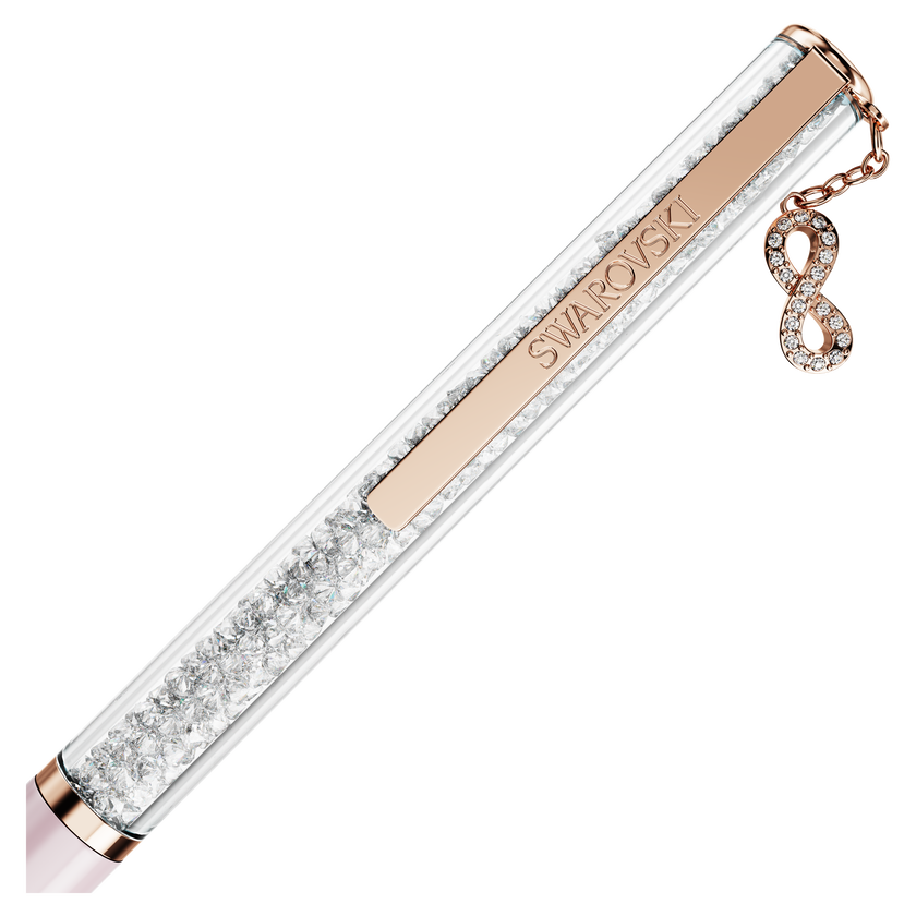 swarovski crystalline silk ballpoint pen  infinity  pink lacquered  rose gold tone plated
