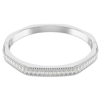 swarovski matrix bangle baguette cut white rhodium plated