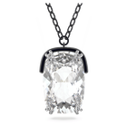 Harmonia pendant, Oversized crystals, White, Rhodium plated