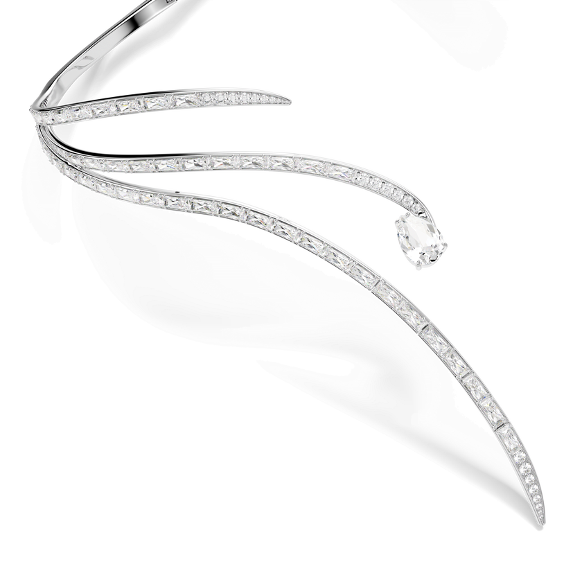 swarovski vienna necklace  mixed cuts  white  rhodium plated