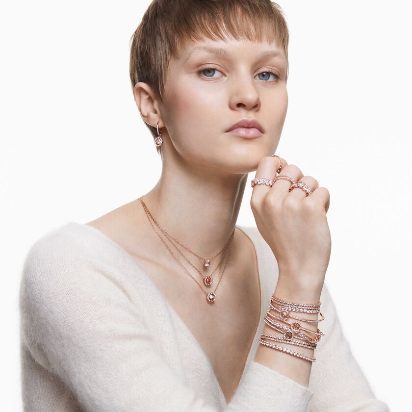 swarovski matrix vittore ring  marquise cut  white  18k rose gold finish
