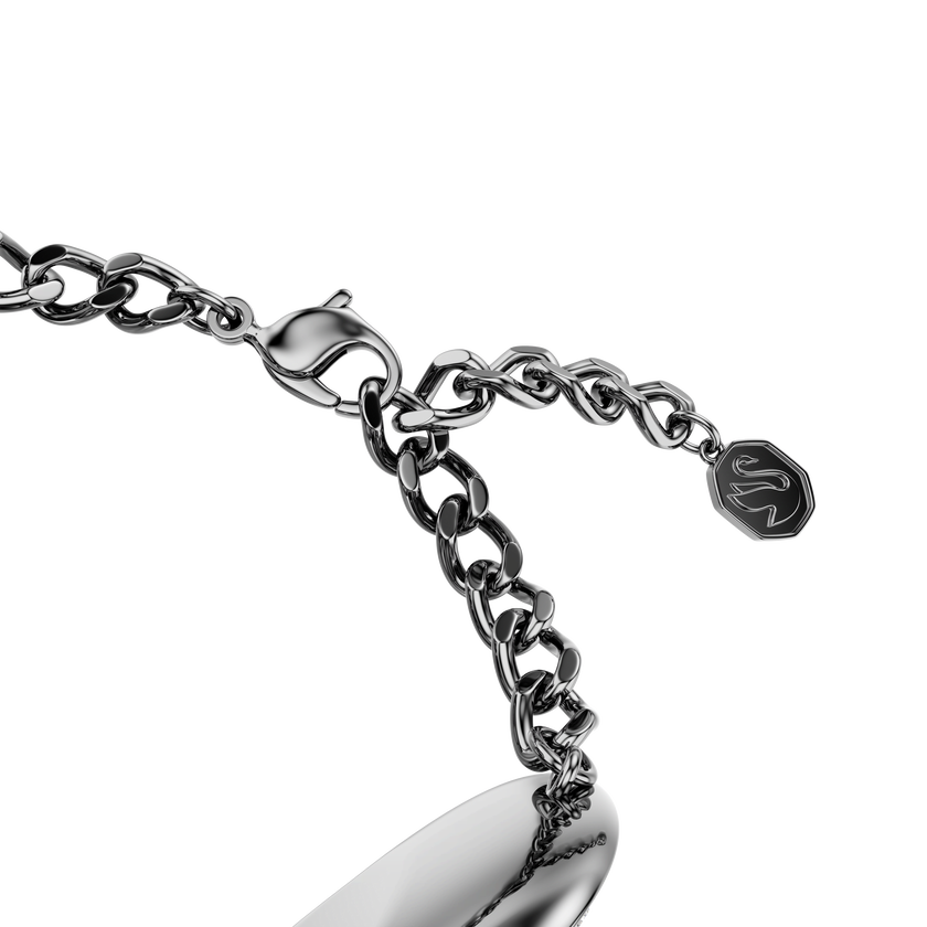 swarovski una angelic bracelet  cushion cut  white  ruthenium plated