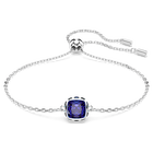 swarovski birthstone bracelet square cut december blue rhodium plated