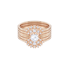 Penélope Cruz Moonsun Stacking Ring, White, Rose gold plating