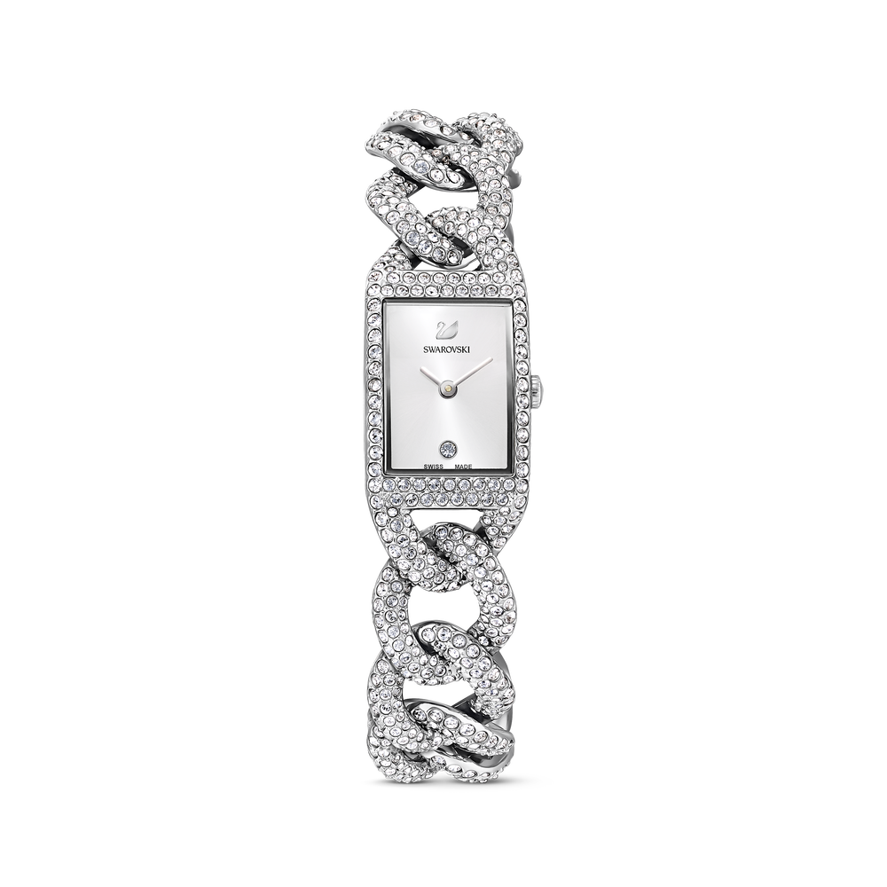 Buy Swarovski Cocktail Watch, Metal bracelet, Silver Tone ...