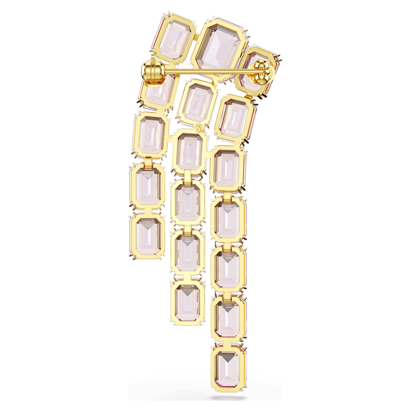 swarovski millenia brooch  octagon cut  purple  gold tone plated