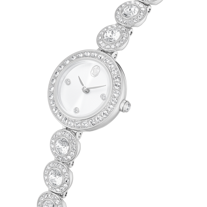 swarovski una angelic watch  crystal bracelet  silver tone  stainless steel