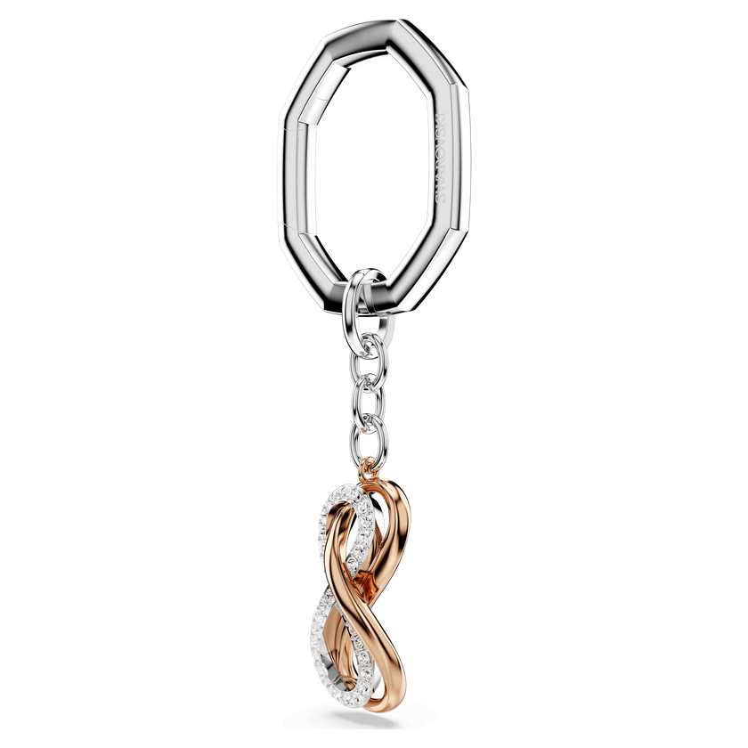swarovski key ring  infinity  white  mixed metal finish