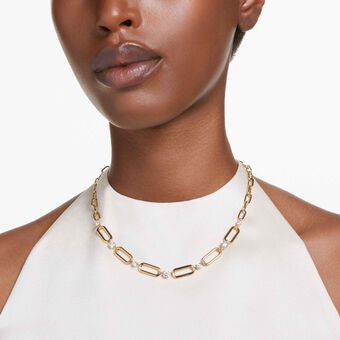 swarovski constella necklace  white  18k gold finish