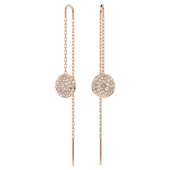 swarovski sublima drop earrings  white  rose gold tone plated