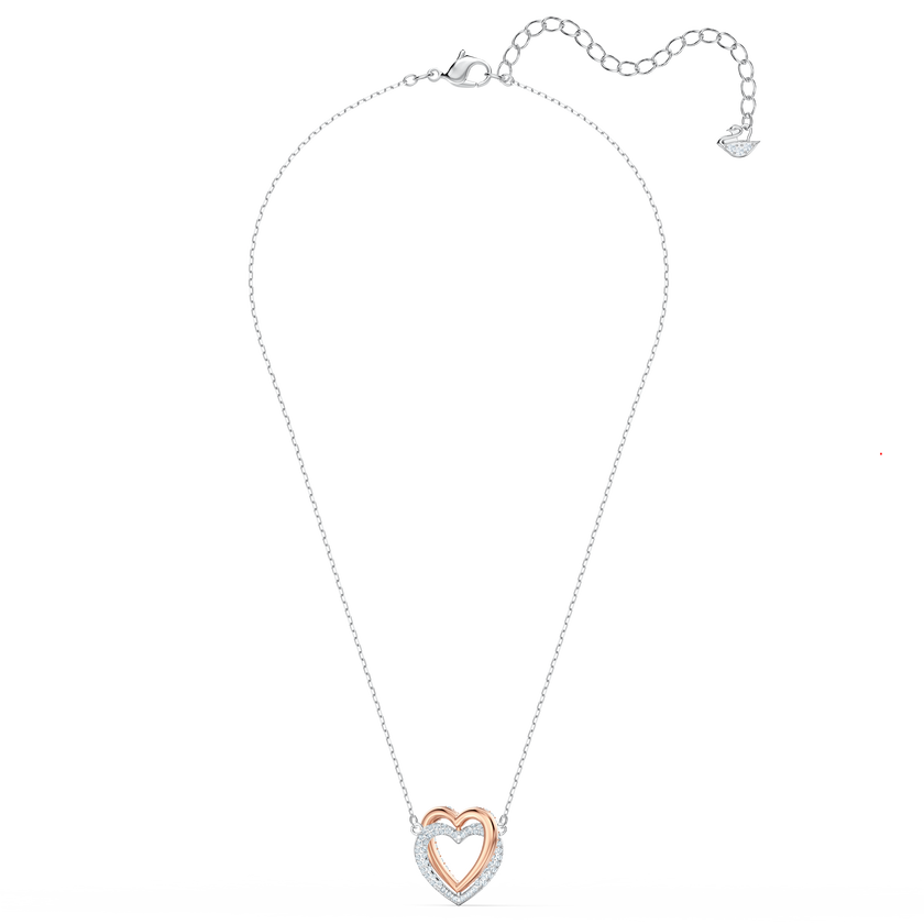 swarovski infinity heart necklace  white  mixed metal finish