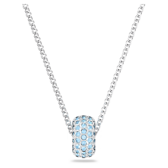 swarovski stone pendant blue rhodium plated