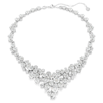 swarovski constella necklace mixed cuts clasp white rhodium plated