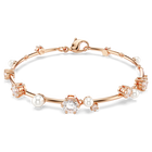 swarovski constella tennis bracelet crystal pearl round cuts white rose gold tone plated