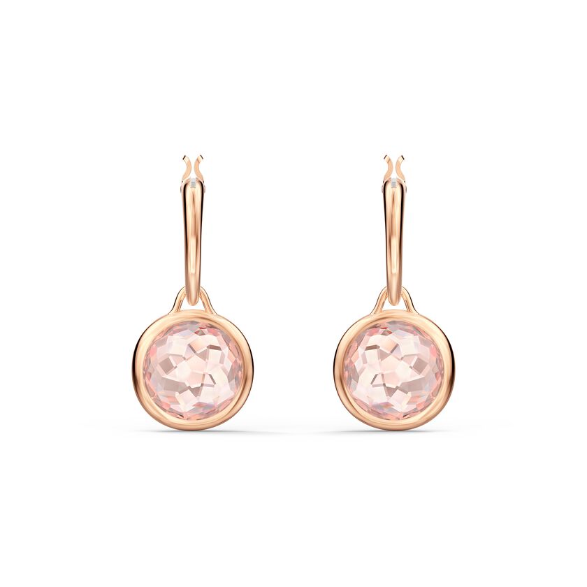 Tahlia Mini Hoop Pierced Earrings, Pink, Rose-gold tone plated