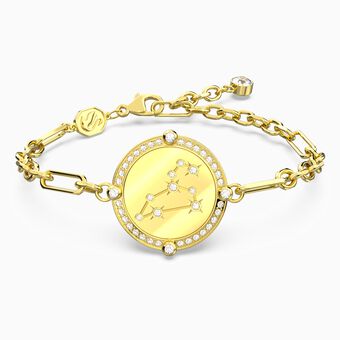 Zodiac bracelet, Leo, Gold tone, Gold-tone plated