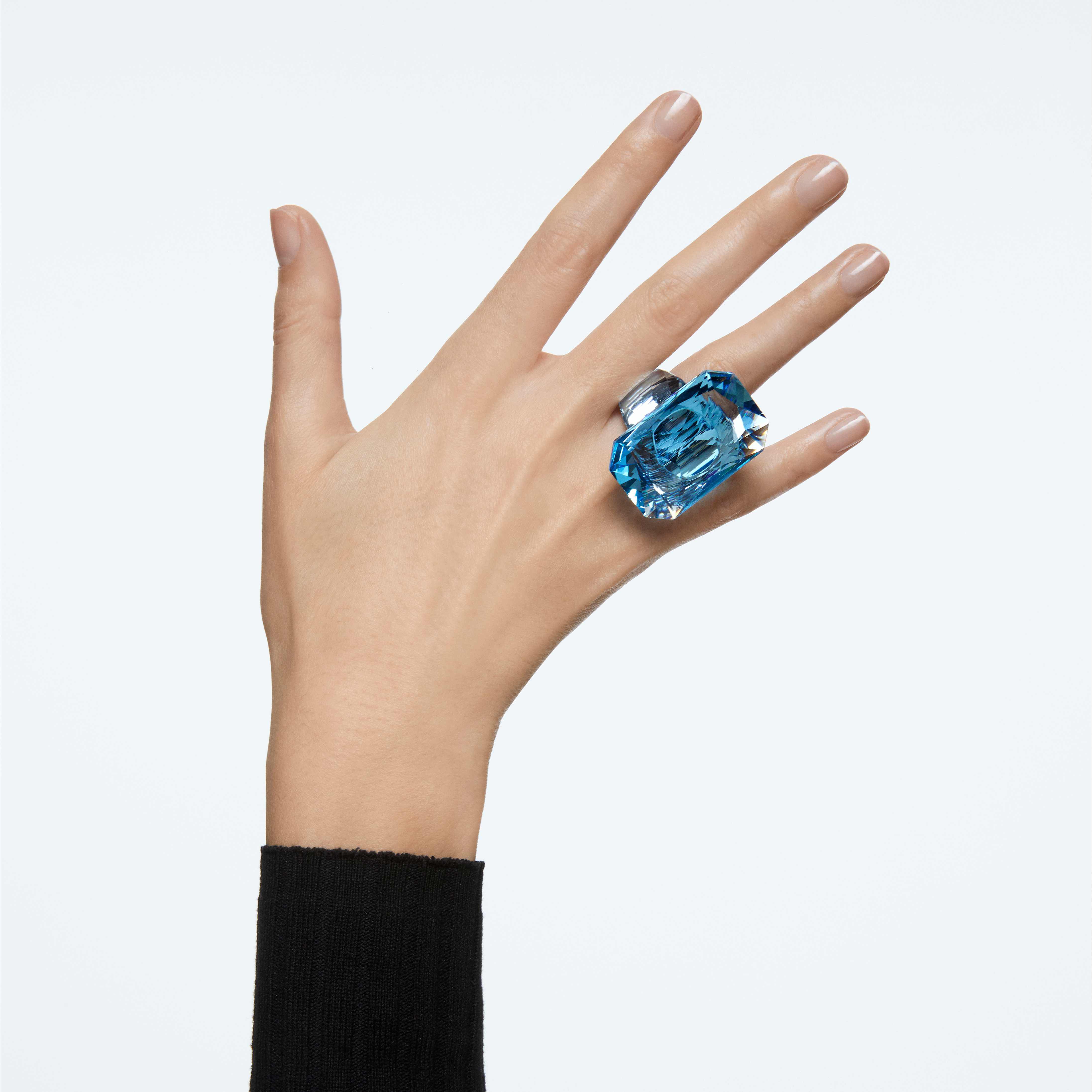 Buy Swarovski Lucent cocktail ring, Oversized crystal, Blue