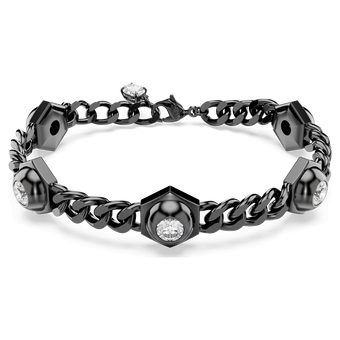 swarovski numina bracelet  round cut  white  ruthenium plated