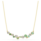 swarovski constella necklace  mixed cuts  green  gold tone plated