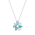 swarovski sunny flower pendant  light multi colored  rhodium plated