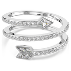swarovski idyllia motif ring  mixed cuts  arrow  white  rhodium plated