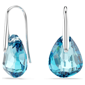swarovski galet drop earrings  blue  rhodium plated