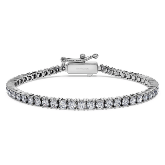 swarovski eternity tennis bracelet laboratory grown diamonds 3 ct tw 18k white gold
