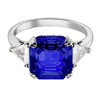 swarovski attract cocktail ring  blue  rhodium plated