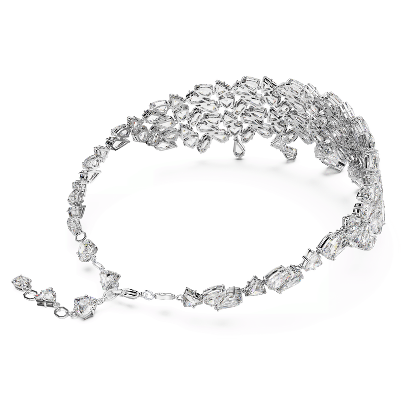 swarovski mesmera choker  mixed cuts  white  rhodium plated