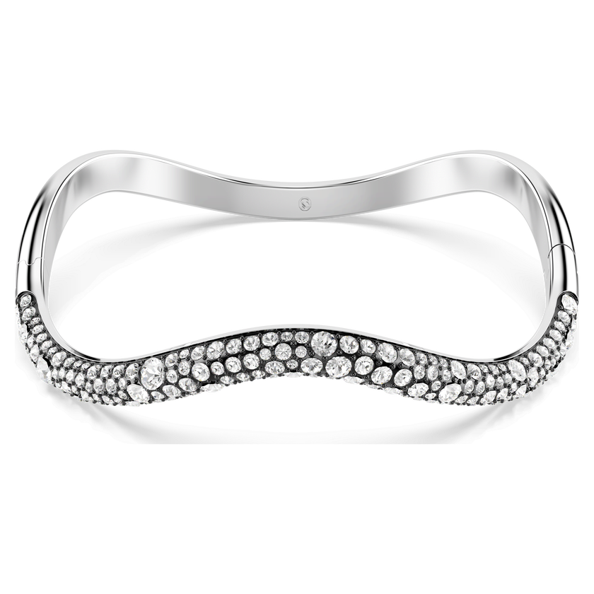 swarovski sublima bangle  round cut  white  rhodium plated